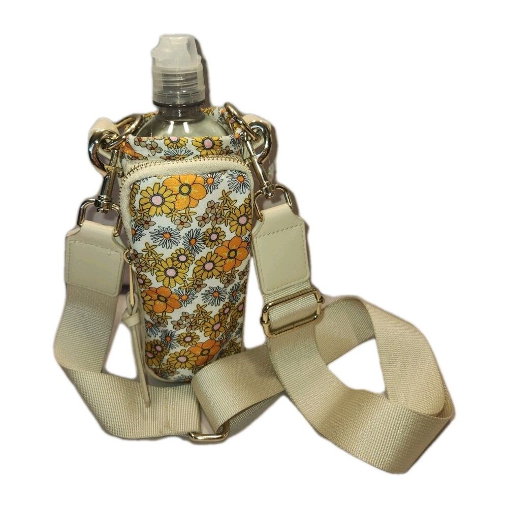 Floral Style Women's Small Crossbody Bag Water Bottle Carrier Purse